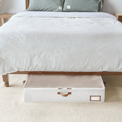 Collapsible Under Bed Fabric Storage Bin w/transparent Lid and Label Slot