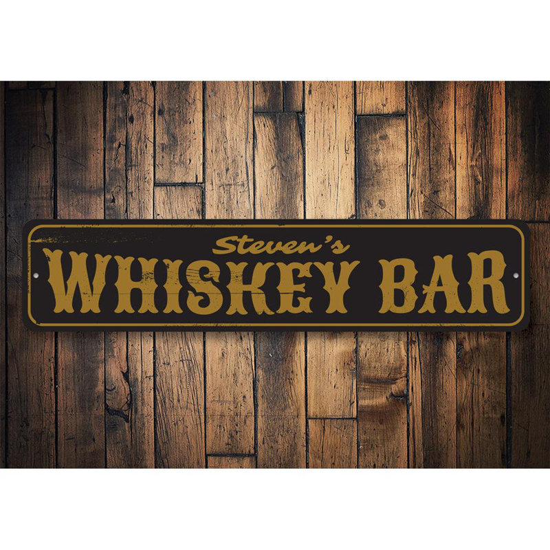 Plaque de whisky en aluminium, H 4 po x l 18 po x P 0,04 po