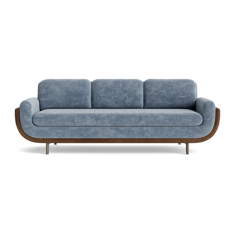 Regatta 100 Sofa, Vintage Chenille - Smoky Blue/Bedford - Tobacco, Driftwood