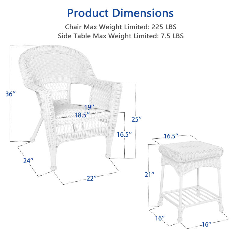 Goodman Wicker 2 - Person Patio Conversation Set, White