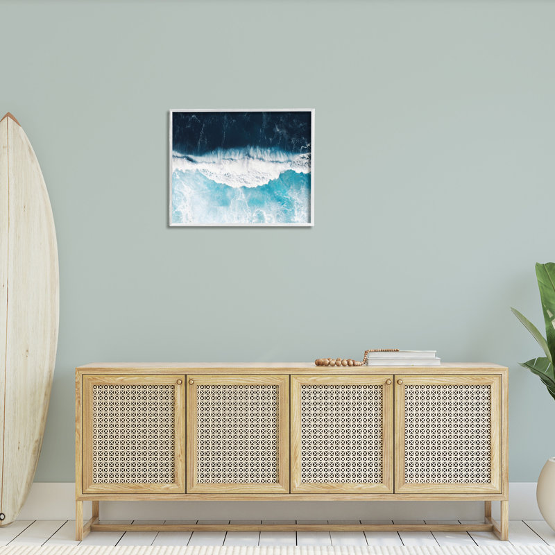 «Crashing Ocean Waves», art de la giclée encadrée par Sissi et Seb, Giclée encadrée blanc bord de mer, H 24 po x l 30 po