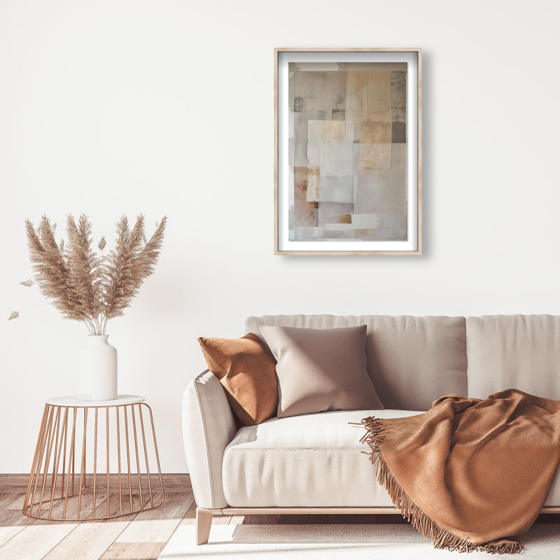Dustveil (II) Shadowbox Abstract Print by Oliver Gal, Black Frame, 10 x 15, 46.5"H x 31.5"W, Natural Oak Frame
