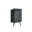 Armoire de coin 22,25 po - Noir, porte en verre trempé et tablettes de rangement