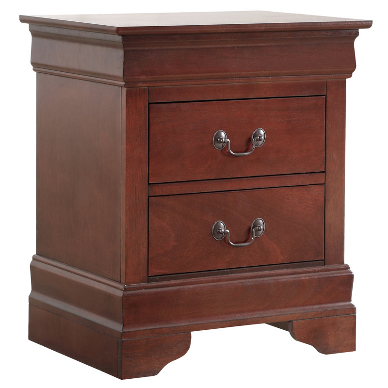 LouisPhillipe 21"L x 24"H 2-Drawers Nightstand, Cherry, Cherry