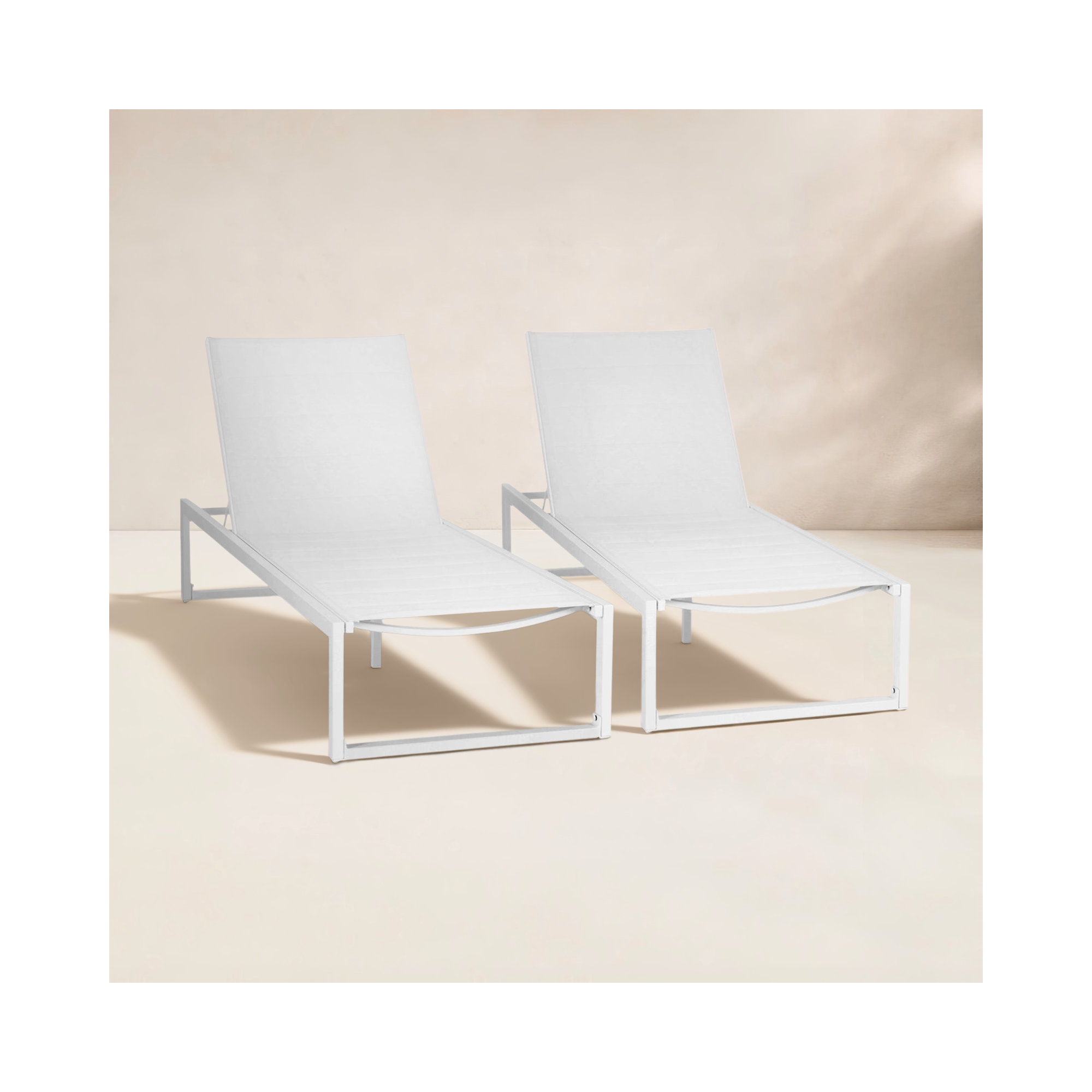 Armando Aluminum Outdoor Chaise Lounge, White
