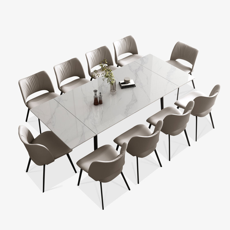 Madlaina Dining Table And Chairs Set, 11 Piece Dining Set, White