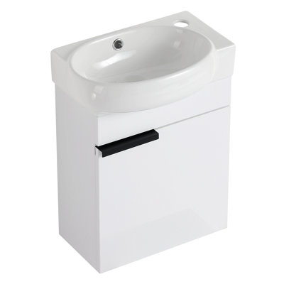 Meuble-lavabo à fermeture en douceur avec lavabo