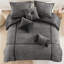 Housse de coussin en velours côtelé gris très grand - Ensemble de 7 courtepointes en tissu doux et de qualité combinées chaleur et style