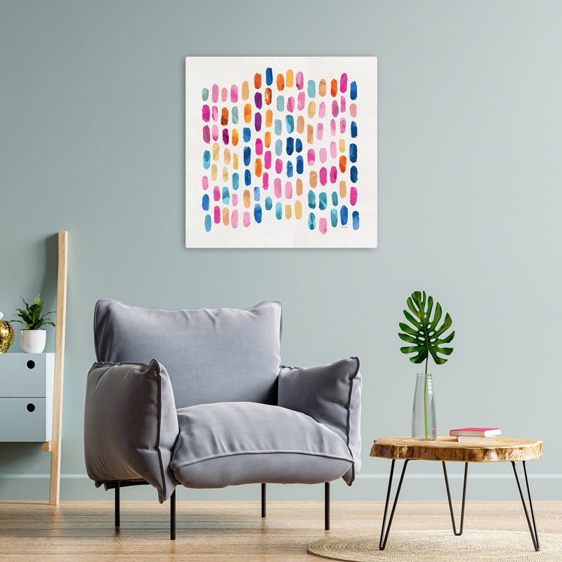 Dabs of Color Contemporary Abstract Dot Abstract Art, H 24 po x l 24 po