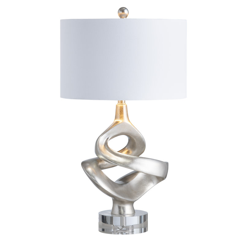 Lampe de table 30,25 "en résine avec abat-jour blanc