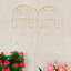 Décoration de jardin extérieure blanche élégante en treillis de fer antirouille - Support polyvalent pour plantes grimpantes