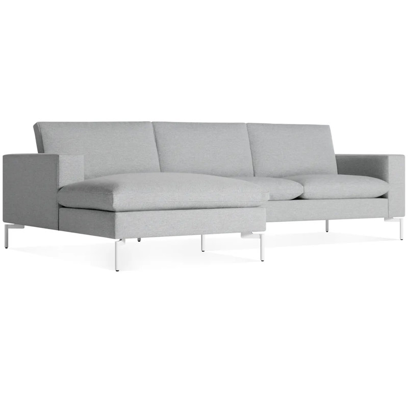 Nouveau canapé standard avec méridienne, Orienté à gauche (vu de face), Blanc, 100% polyester Maharam Mode / Intaglio
