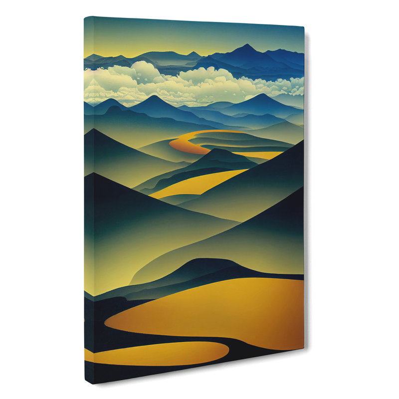 Abstract Mountain Landscapes No.3 - Wall Art, Wrapped Canvas, 76cm H x 50cm W, No Matte