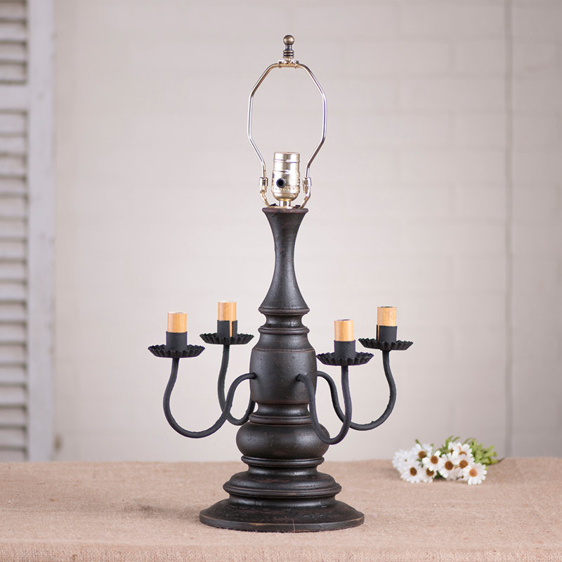 Malik Solid Wood Torchiere Lamp, Americana Black
