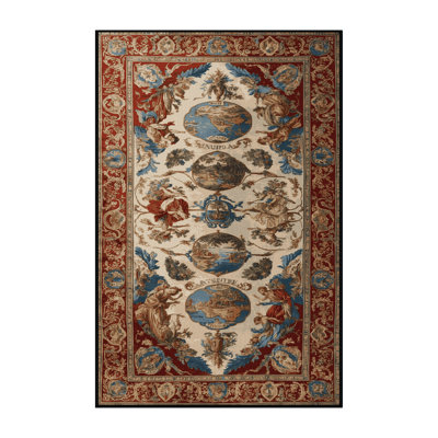 Machine Washable French Brown Area Rug