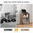 Record Player Stand With Charging Station, Holds 150 Albums, Oak-1511278038
