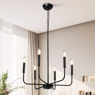 6-Light Dimmable Classic Chandelier