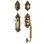 Nostalgic Warehouse Victorian Plate C Grip Handleset with Single Cylinder Deadbolt and Crystal Victorian Knob