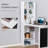 Fold-Out Convertible Writing Table Wall Mount Desk Cabinet With Blackboard And Side Shelf Multi-Function Home Office Workstation,-114223691