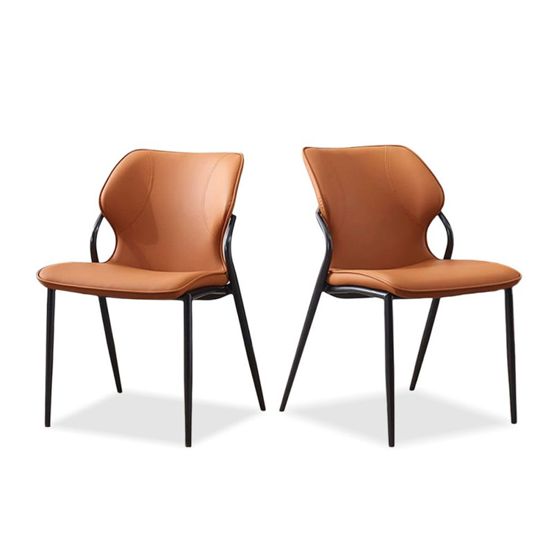 Chaise d'appoint orange à dossier solide (ensemble de 2), Orange