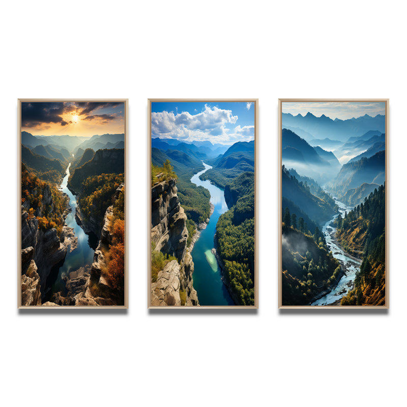 Eastern Appalachian Mountains - 3 pièces, H 32 po x l 48 po, Encadré naturel