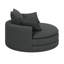 Fauteuil pivotant à 360 °, fauteuil simple d'appoint rond de 57,5 po avec coussins doubles et 3 coussins amovibles-1737427704