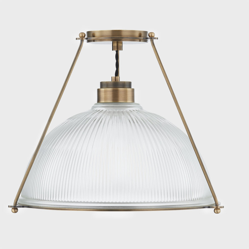 Plafonnier semi-encastré en verre, H 13 po x l 17,75 po x P 17,75 po