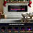 68"Black Electronic Suspended Simulated Flame Electric Fireplace Heater-118373429