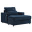 Canapé pour chaise longue de style moderne avec repose-pieds de rangement mobile, deux ports USB, deux porte-gobelets, un support pour téléphone et des poches latérales pour le salon-1897075662