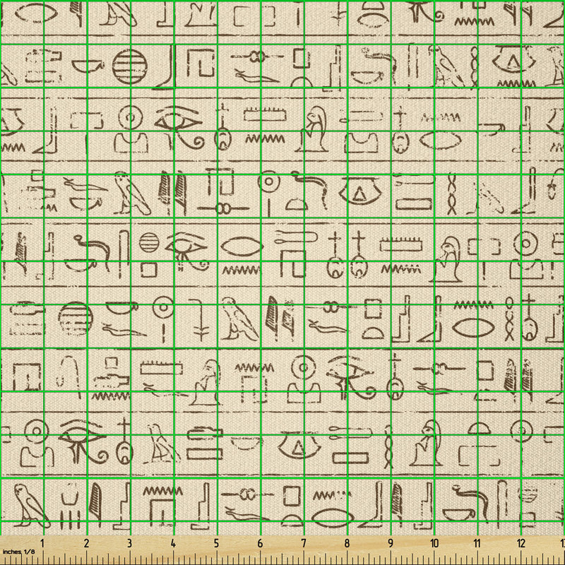 Derita Old Dated Hieroglyphics Language Multi-Purpose Fabric