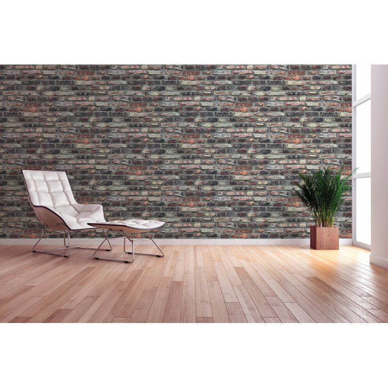 Bricks and More Collection Brickshire Residents Wallpaper Roll, Brown
