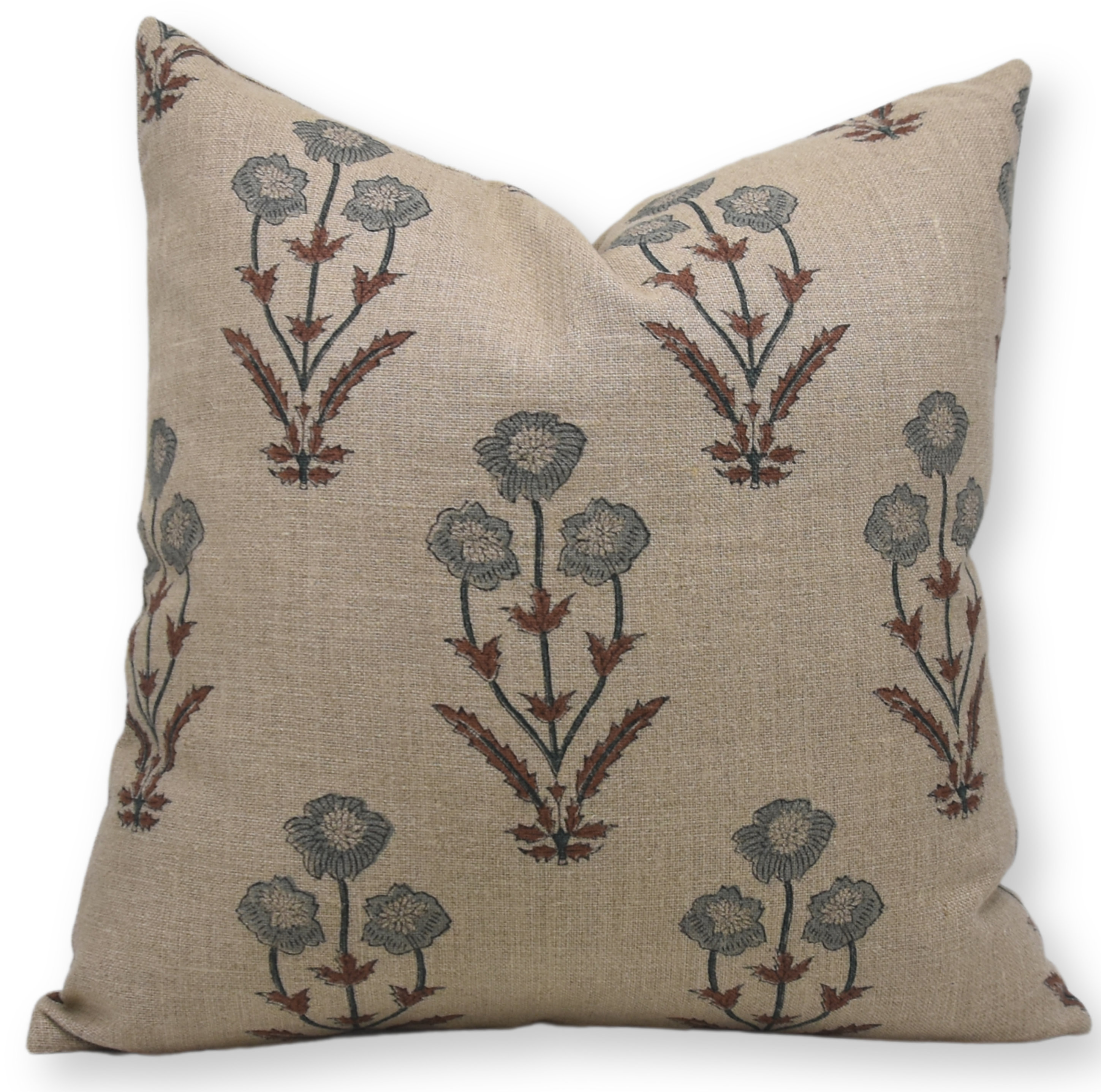 18"H x 18"W Fabdivine Fabritual Block Print Thick Linen Throw Pillow Covers (Amitabh, Grey) & Reviews | Wayfair