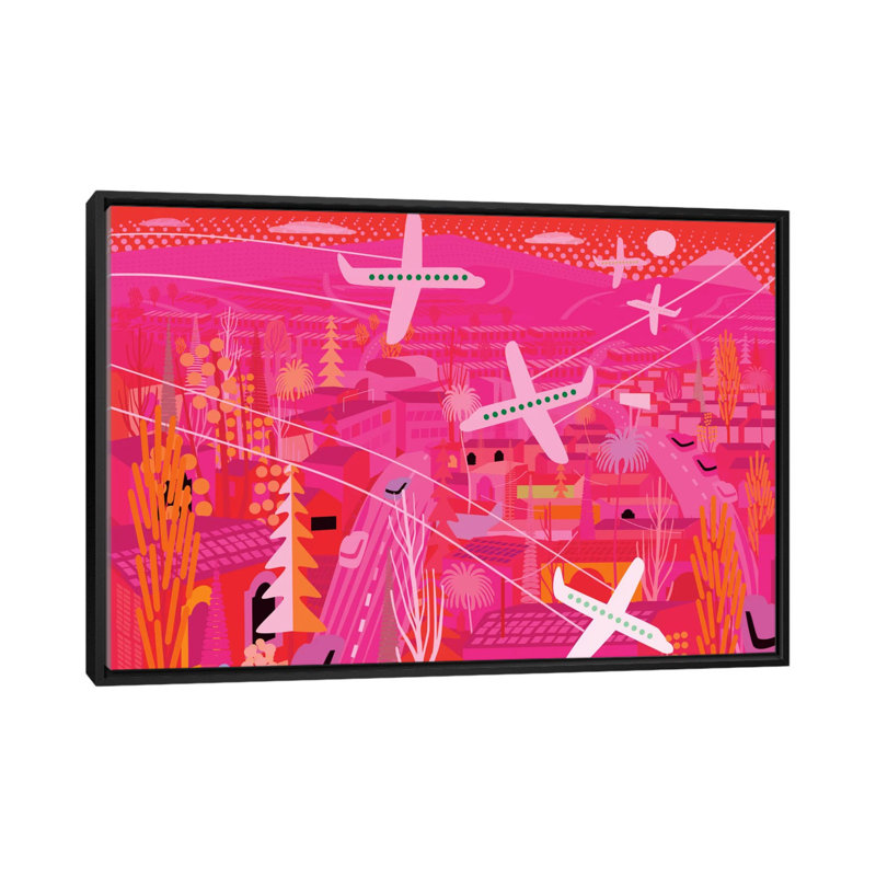 « fire on los angeles », impression sur toile, H 18 po x l 26 po x P 1,5 po, Toile encadrée noire, Pas de tapis