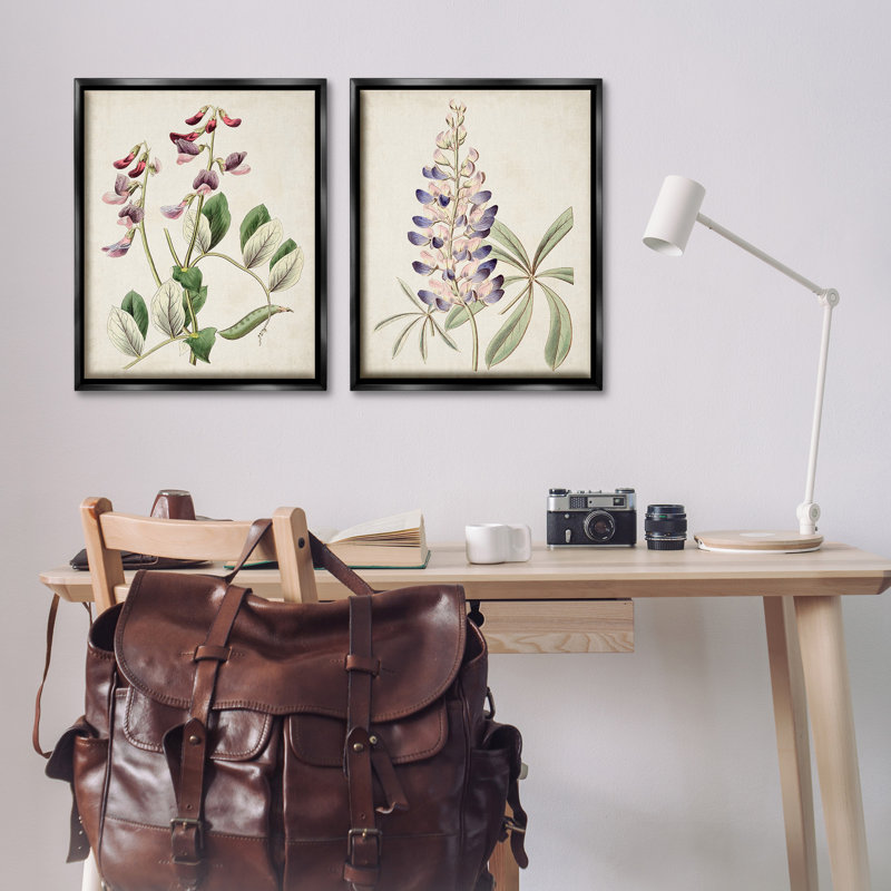 " Foxglove Latin Studies Floater Frame " by Ridgeway 2 - Pieces, Jet Black Floater Frame, 31" H x 25" W