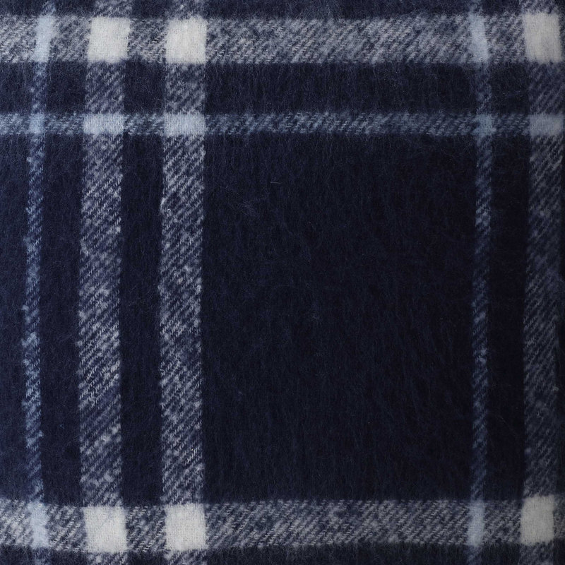 Nautica Ryan Cove Plaid Faux Mohair Blue Throw Pillow, Blue