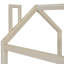 Lit simple pour enfant avec toit, structure en pin recouverte de velours, beige, lit de chambre de style maisonnette-736573883