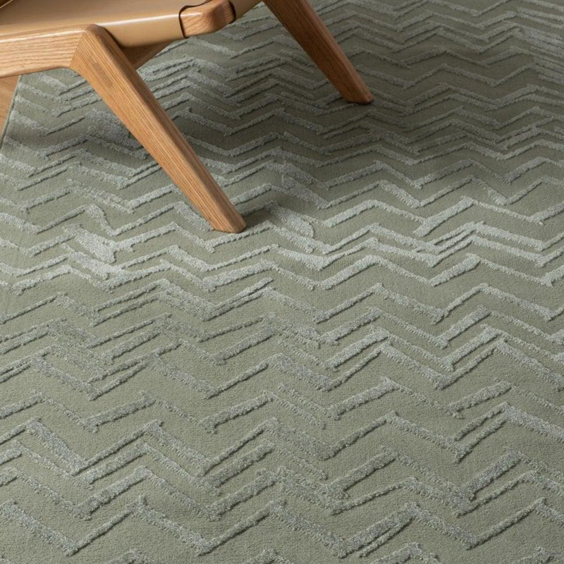 Zig Washable Rug, 5'1" x 7'10", Green