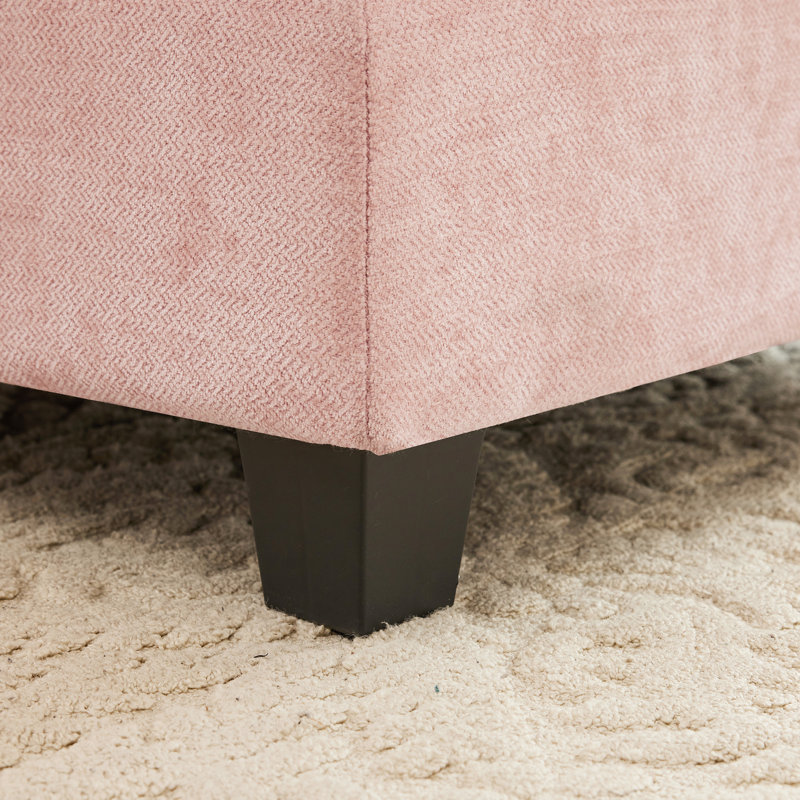 3 canapé modulaire en L rose avec chenille, coussin, pour la chambre à coucher, Chenille rose