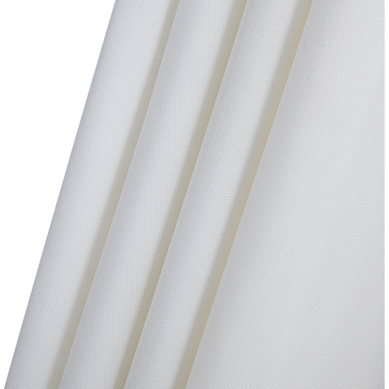 Parasol de patio en tissu / aluminium avec base Chavelle, Blanc, Teck