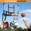 Panier de basketball portatif d'extérieur avec roulettes, panneau incassable de 122 cm, hauteur de panier réglable de 1,68 m, anneau en acier robuste, base lestable-133738878-133738882