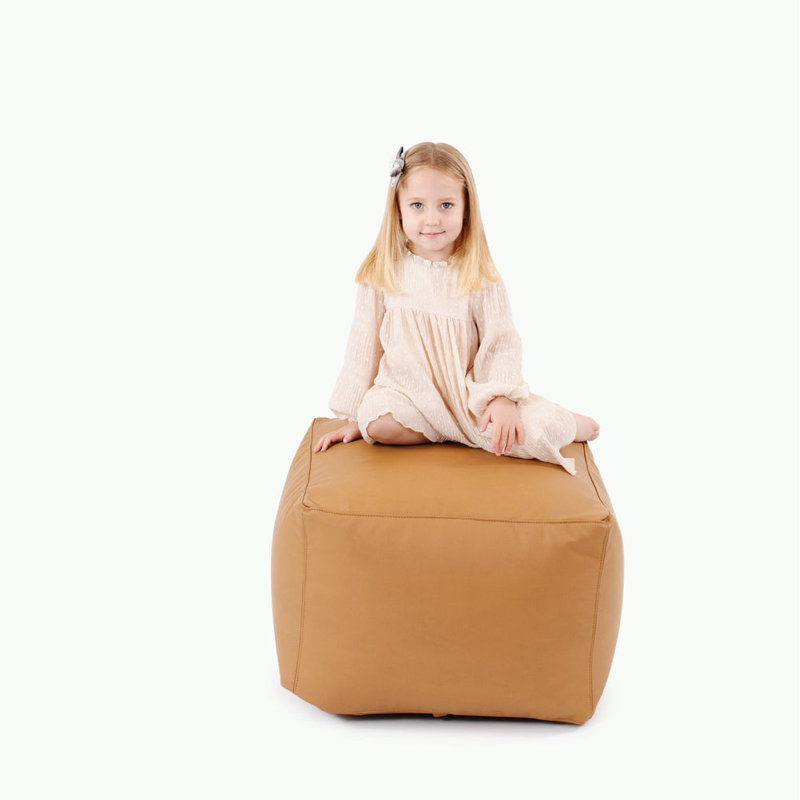 Square Pouf, Camel 