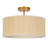 4-Light Dimmable Rattan Drum Shade Semi Flush Mount Ceiling Light with Gold Finish