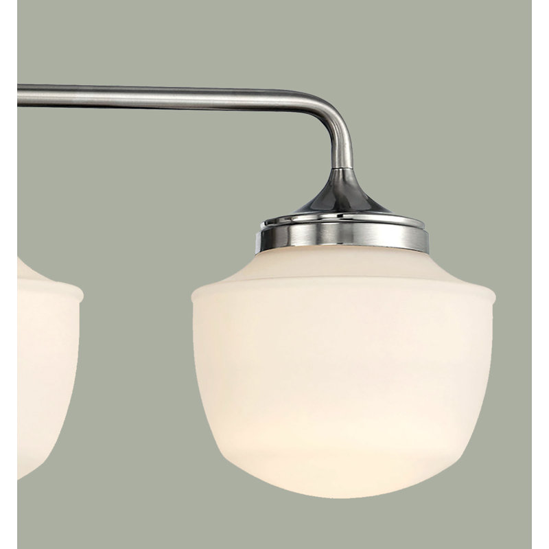 Meuble-lavabo 3 lumières Mercer41 Akriti, Nickel brossé