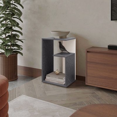 Table d'appoint en mélamine avec rangement ouvert