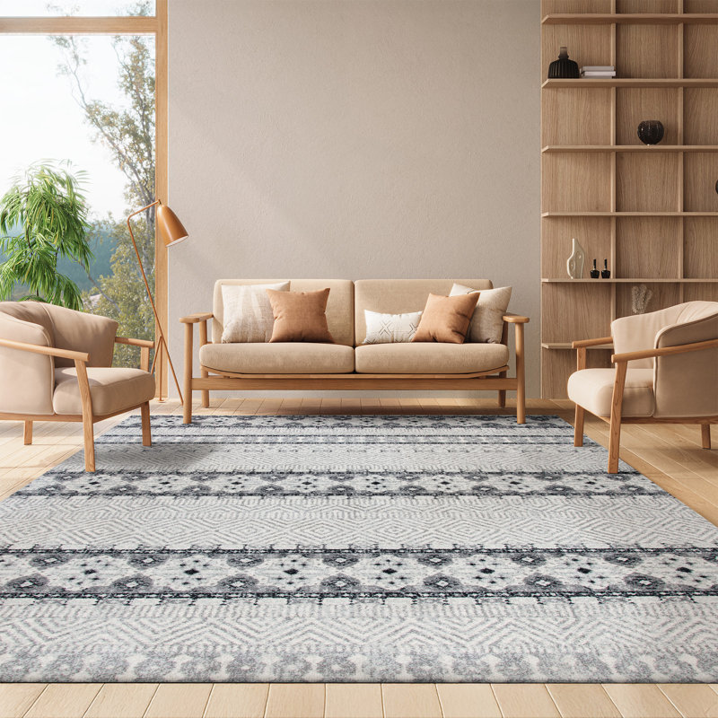 Tapis gris anthracite/gris sud-ouest Shackleford, Rectangle 8 pi x 10 pi