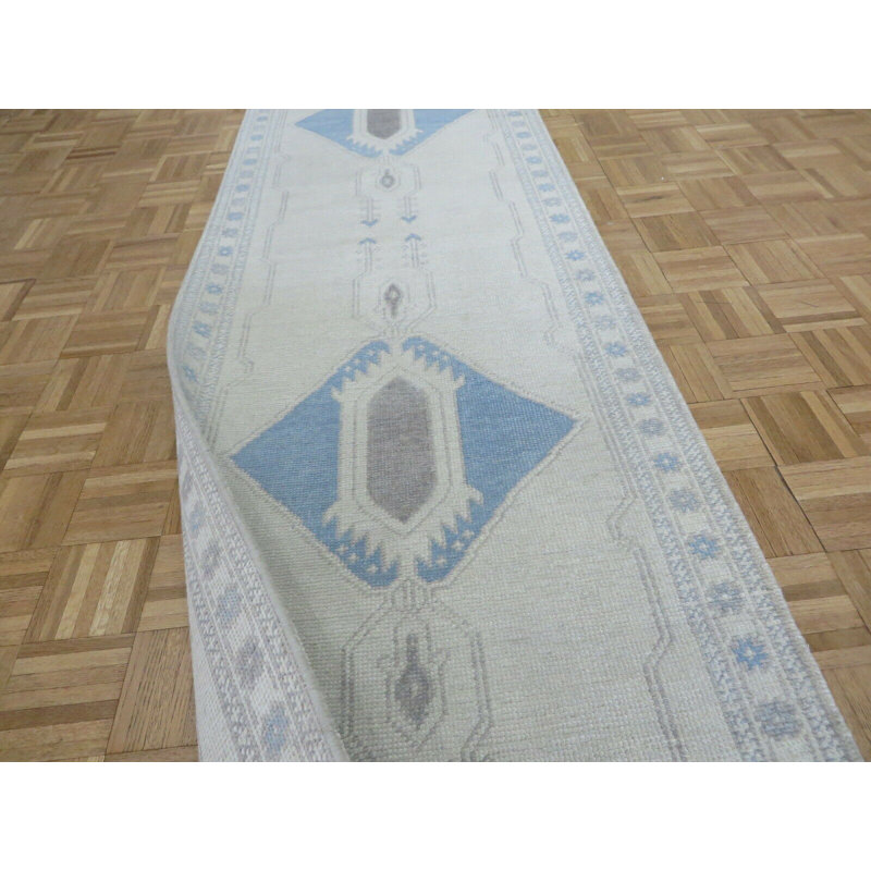 Tapis oriental turc Oushak ivoire noué à la main 3 x 20 7F2AD5AB92A54422ABF7CD3FFC96A49E