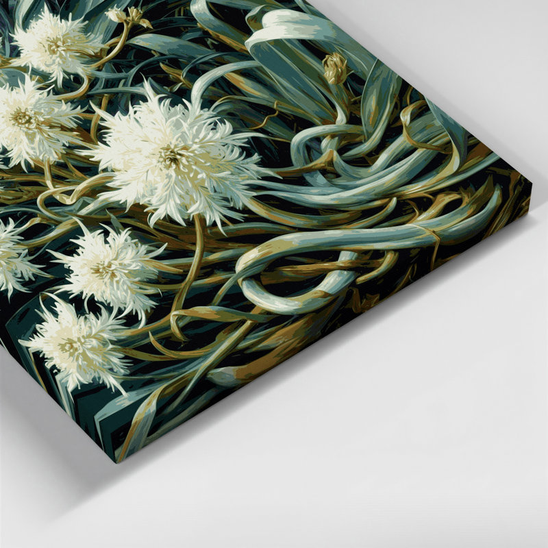 Vegetables Wild Garlic Gray Canvas Wall Art