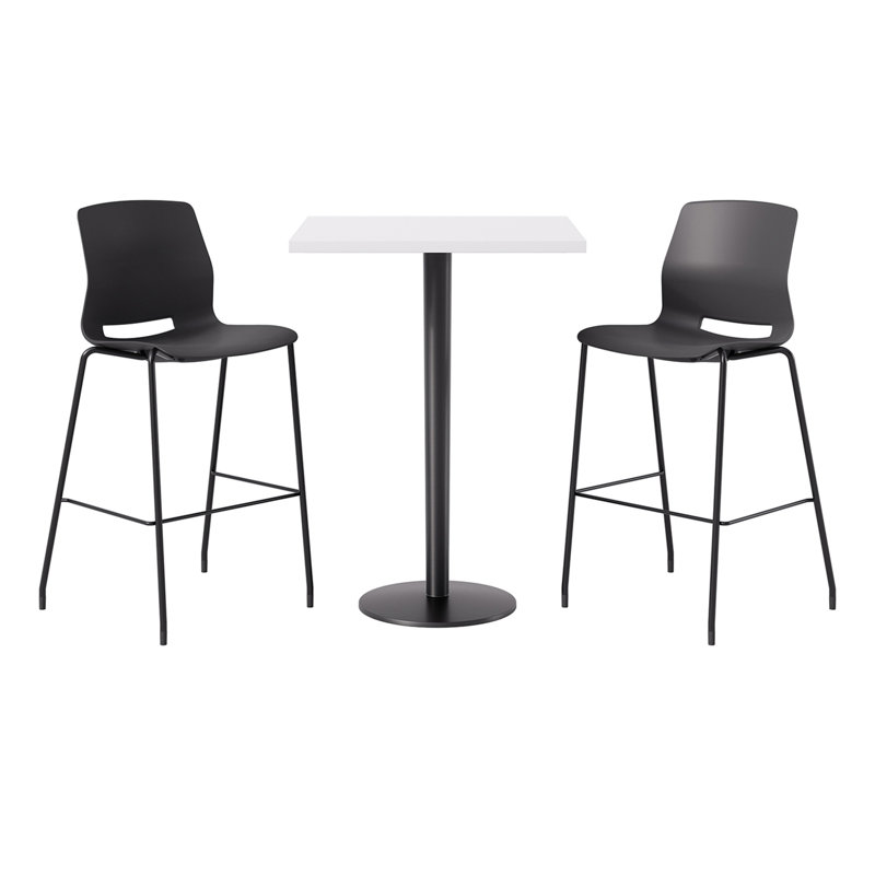 2 - Person Bar Height Dining Set, Black, White