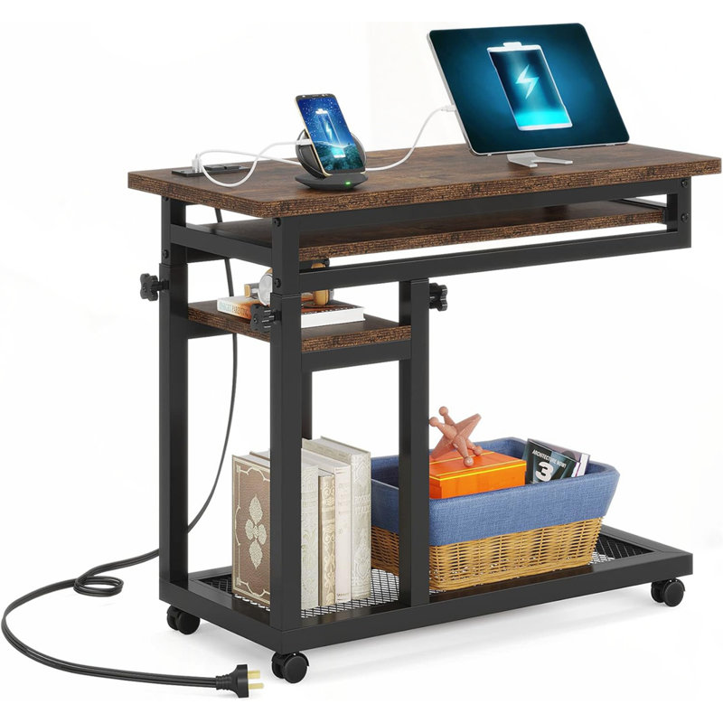 Bureau portatif à hauteur ajustable, Brun