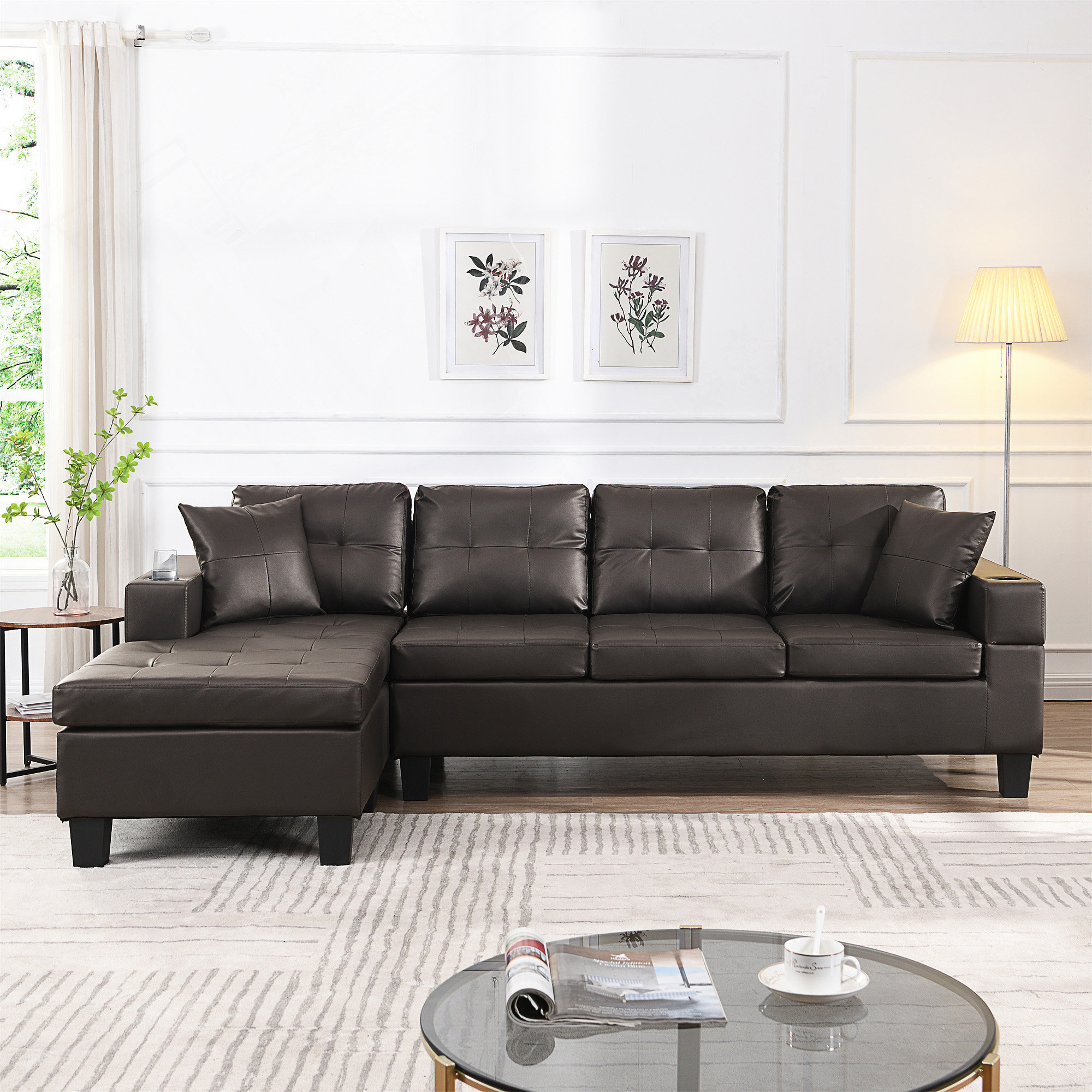 Latitude Run® Sectional Sofa Set For Living Room With L Shape Chaise ...